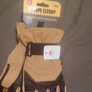 3M Thinsulate Firm Grip Tan and Black Gloves